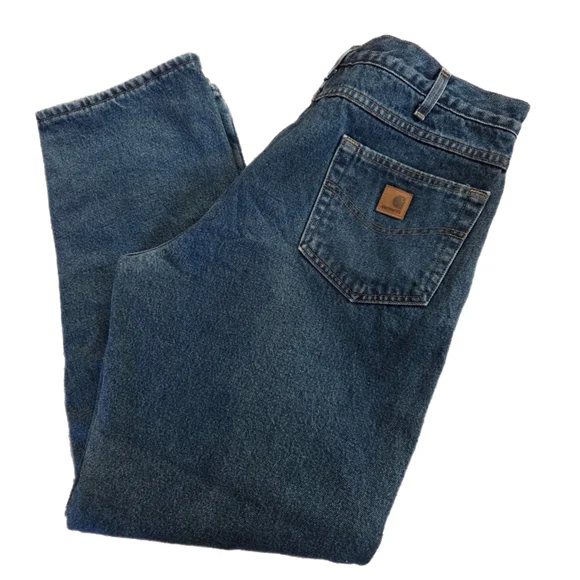 Vintage Carhartt Men's Relaxed Fit, Fleeced Lined Denim Jeans Size 38×32 - Picture 6 of 8